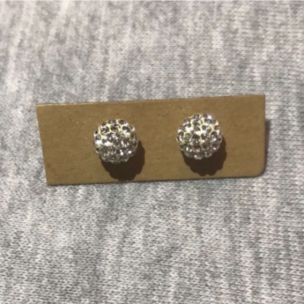Gold and Swarovski stud earrings